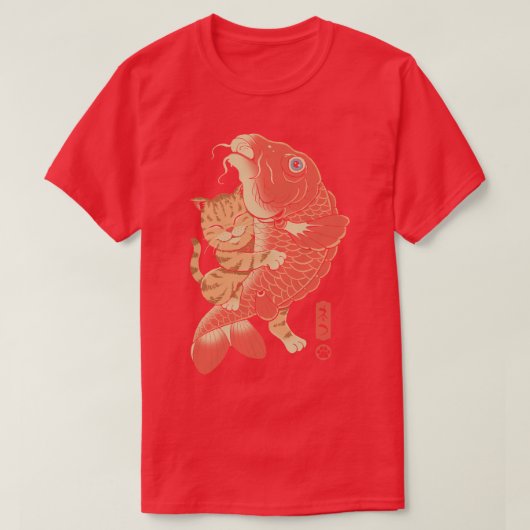 キャットキャッチング鯉 Tシャツ (デザイン正面)