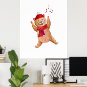 キャットキャロラークリスマスウィンター子供部屋 ポスター (ホームオフィス)