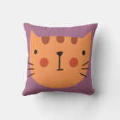キャットキュートオレンジ子供部屋ベビールーム クッション (裏面)
