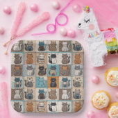 キャットキルトデザイン ペーパープレート (パーティー)