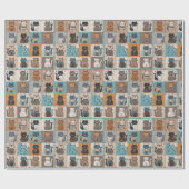 キャットキルトデザイン ラッピングペーパー (フラット)