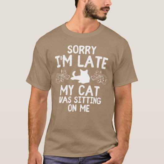 キャットギフト時間を守らない猫好きヴィンテージ Tシャツ (正面)