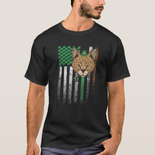 キャットギフト聖パトリックの日アイリッシュアメリカ国旗シャ Tシャツ