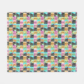 キャットギフト |かわいいかわいい猫の柄 フリースブランケット (正面(横))