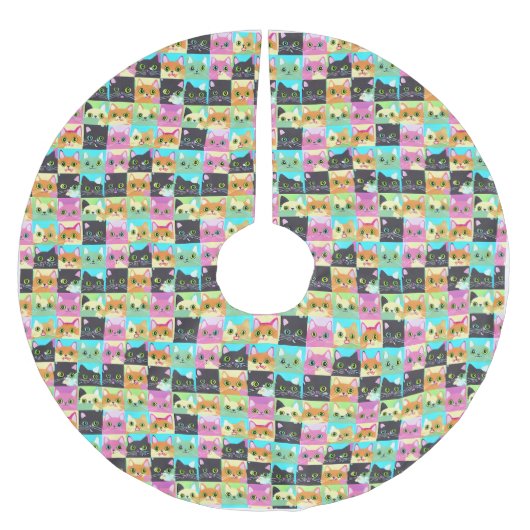 キャットギフト |かわいいかわいい猫の柄 ブラッシュドポリエステルツリースカート (正面)