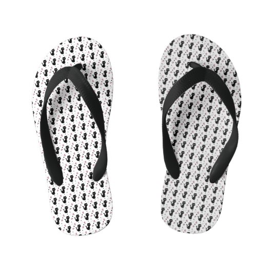 キャットギフト |かわいい猫の柄シームレスな背景 キッズビーチサンダル (フットベッド)