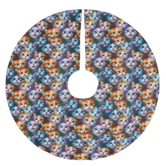 キャットギフト |かわいい猫の顔 ブラッシュドポリエステルツリースカート (正面)