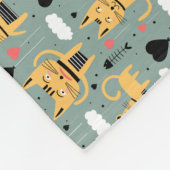 キャットギフト |可愛い猫パターン子供っぽい フリースブランケット (角)