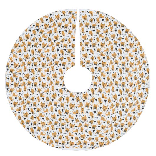 キャットギフト |可愛い猫パターン子供っぽい ブラッシュドポリエステルツリースカート (正面)