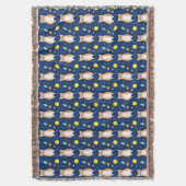 キャットギフト |宇宙猫パターン図 スローブランケット (正面縦)