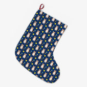 キャットギフト |宇宙猫パターン図 ラージクリスマスストッキング (正面 (吊り時))
