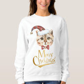 キャットクリスマスの汗シャツ スウェットシャツ (正面)