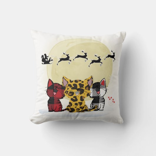 キャットクリスマスウォッチングサンタ クッション (正面)