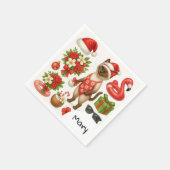 キャットクリスマスサマー7月プールパーティー スタンダードカクテルナプキン (角)