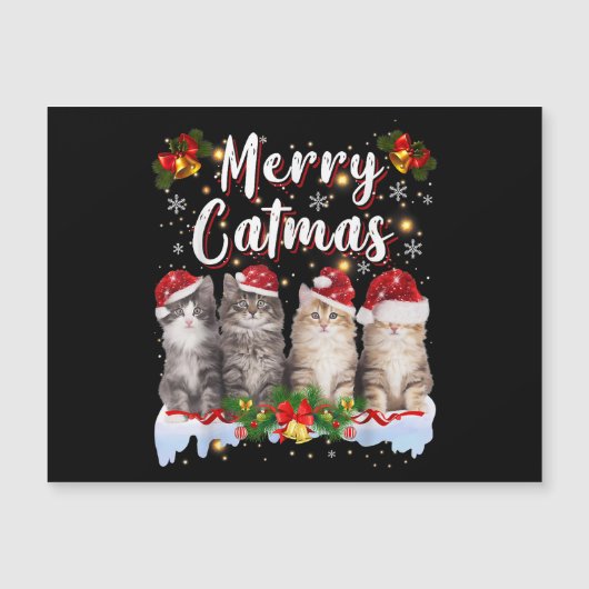 キャットクリスマスサンタハットおもしろいカメリートマス (正面)