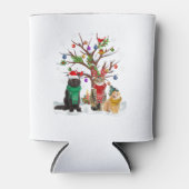 キャットクリスマスツリーオーナメントサンタキャットライトキャットCh 缶クーラー (正面)