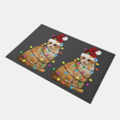 キャットクリスマスツリーサンタおもしろいクリスマス猫好き ドアマット (アングル)