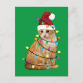 キャットクリスマスツリーサンタおもしろいクリスマス猫好き ポストカード (正面)