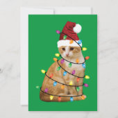 キャットクリスマスツリーサンタおもしろいクリスマス猫好き 招待状 (正面)