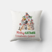 キャットクリスマスツリーメリーキャトス猫好きギフト クッション (裏面)