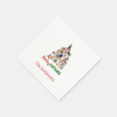 キャットクリスマスツリー猫好きキャットオーナークリスマス スタンダードカクテルナプキン (角)