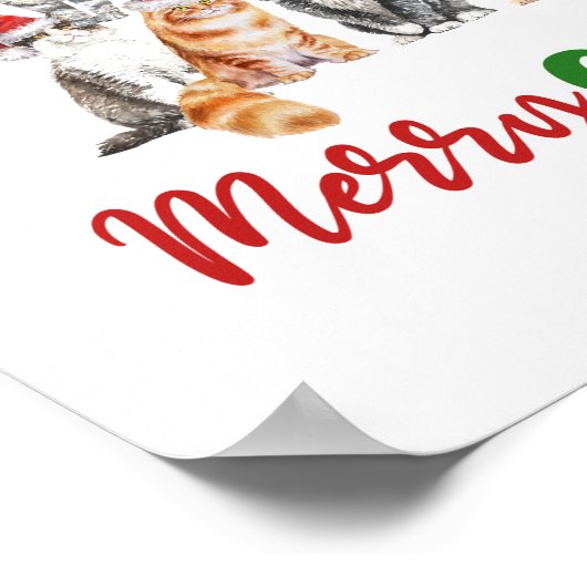 キャットクリスマスツリー猫好きクリスマス ポスター (角)