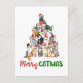キャットクリスマスツリー猫好きクリスマス ポストカード (正面)
