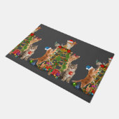 キャットクリスマスツリー醜いクリスマスキャットママキャットパパ ドアマット (アングル)