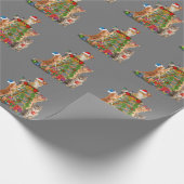 キャットクリスマスツリー醜いクリスマスキャットママキャットパパ ラッピングペーパー (角)