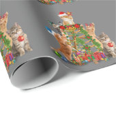 キャットクリスマスツリー醜いクリスマスキャットママキャットパパ ラッピングペーパー (ロールコーナー)