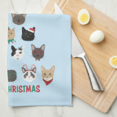 キャットクリスマスツリー キッチンタオル (四つ折り)