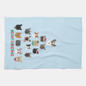 キャットクリスマスツリー キッチンタオル (横)