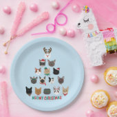 キャットクリスマスツリー ペーパープレート (パーティー)