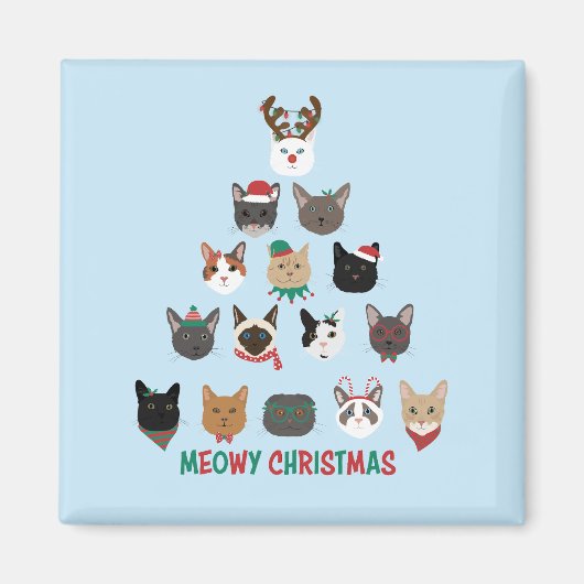 キャットクリスマスツリー マグネット (正面)