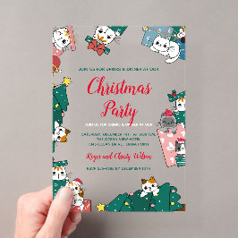 キャットクリスマスパーティー アクリル招待状