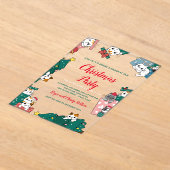 キャットクリスマスパーティー アクリル招待状 (レイダウン)