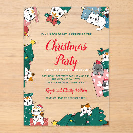 キャットクリスマスパーティー アクリル招待状