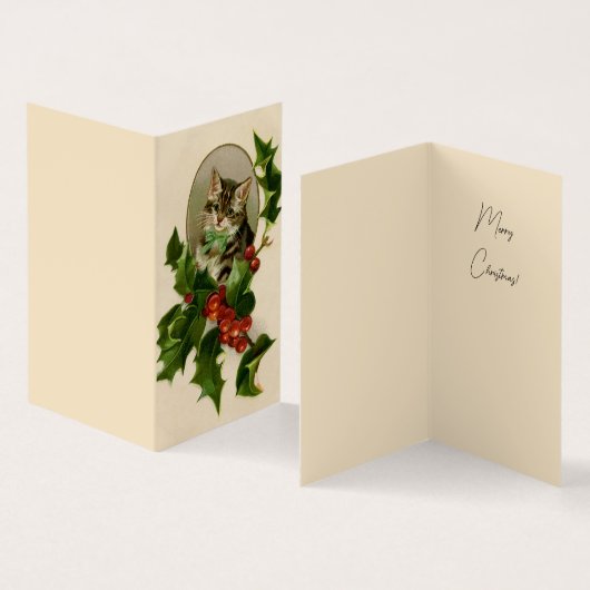 キャットクリスマスホリメリーーキットンアンティークアート (内部&外部)