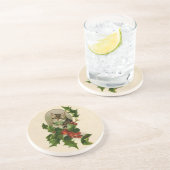 キャットクリスマスホリメリーーキットンアンティークアート コースター (側面)