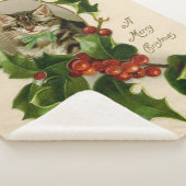 キャットクリスマスホリメリーーキットンアンティークアート シェルパブランケット (3/4)