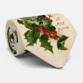 キャットクリスマスホリメリーーキットンアンティークアート ネクタイ (ロール)