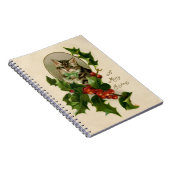 キャットクリスマスホリメリーーキットンアンティークアート ノートブック (右側)