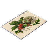 キャットクリスマスホリメリーーキットンアンティークアート ノートブック (左側)