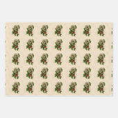 キャットクリスマスホリメリーーキットンアンティークアート ラッピングペーパーシート (正面2)