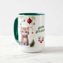 キャットクリスマスマグカップ