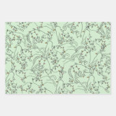 キャットクリスマスライトおもしろいホリデー ラッピングペーパーシート (正面2)