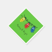 キャットクリスマスライトおもしろいミョイとブライト スタンダードカクテルナプキン (角)