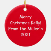 キャットクリスマスライトおもしろいミョイとブライト セラミックオーナメント (裏面)