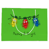 キャットクリスマスライトおもしろいミョイとブライト ラージペーパーバッグ (裏面)