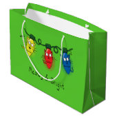 キャットクリスマスライトおもしろいミョイとブライト ラージペーパーバッグ (裏面アングル)